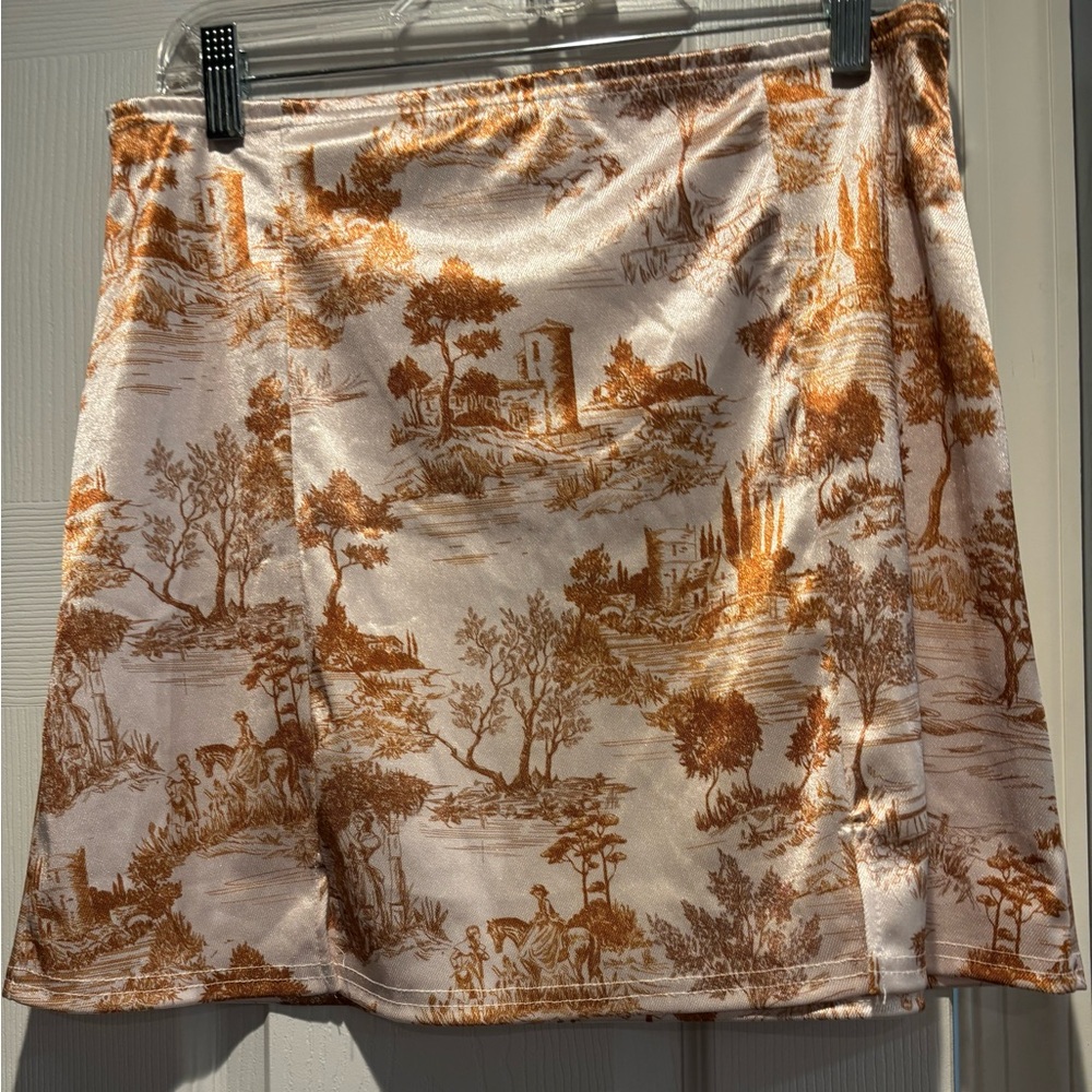 Urban Outfitters Orange Toile Mini Skirt Size L
